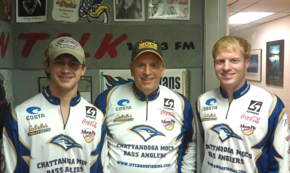 In the studio on Talk 102.3 FM with the Chattanooga Mocs Bass Anglers